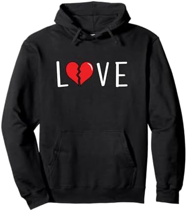 Amazon.com: Red Broken Heart Pullover Hoodie : Clothing, Shoes